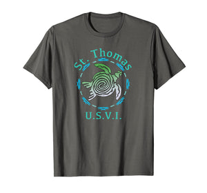 St. Thomas USVI T-Shirt Vintage Tribal Turtle Gift TShirt