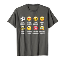 Load image into Gallery viewer, I Love Soccer Shirt Emojis Emoticons Funny Graphic Shirt
