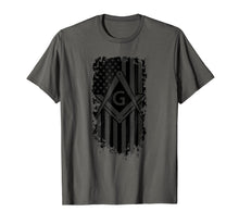 Load image into Gallery viewer, Masonic Shirt Distressed Flag Square &amp; Compass Freemason
