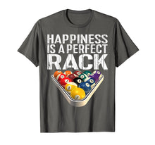 Load image into Gallery viewer, Funny Pool TShirt: Happiness Is A Perfect Rack Billiards Tee
