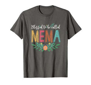 Blessed To Be Called Mema Floral T-Shirt Funny Mema Gift