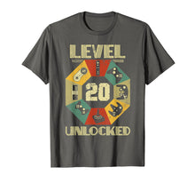 Load image into Gallery viewer, Level 20 Unlocked T Shirt Funny Video Gamer 20th Birthday
