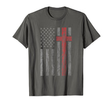 Load image into Gallery viewer, Vintage Distressed USA Flag Christian Shirt - Patriotic Tee

