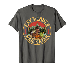 Eat People Hail Satan Bear Holding Beer Glass Camping Tshirt