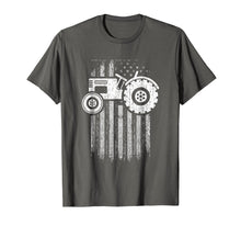 Load image into Gallery viewer, Farm Tractor With Distressed USA Flag T-shirt
