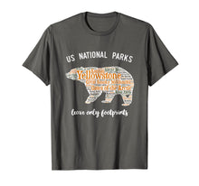 Load image into Gallery viewer, National Parks Bear T Shirt Lists all 59 National Parks
