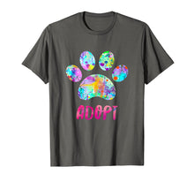 Load image into Gallery viewer, Adopt a Dog Shirt, Watercolor Rescue Dog Paw Print Tee Shirt
