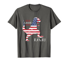 Load image into Gallery viewer, Dinasaur Rawr T Shirt, Red White American Flag Shirt
