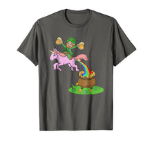 Load image into Gallery viewer, Leprechaun Riding A Unicorn - Funny St Patricks Day Shirts
