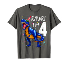 Load image into Gallery viewer, Rawr I&#39;m 4 4th Birthday Dinosaur Shirts Boys Dinosaur Gift
