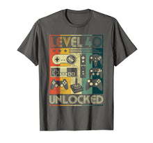 Load image into Gallery viewer, Level 40 Unlocked Shirt 40th Vintage Video Gamer Birthday
