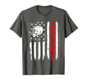 Lacrosse American Flag Distressed T-Shirt