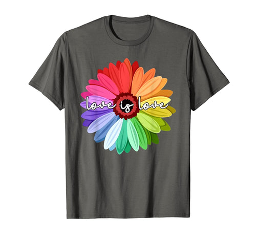Love is love t-shirt love daisy lgbt rainbow shirt, gay