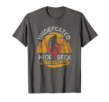 Load image into Gallery viewer, Bigfoot T-shirt Undefeated Hide &amp; Seek Sasquatch Yeti Gift
