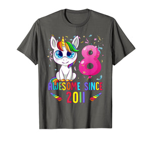 8 Years Old 8th Birthday Unicorn Shirt Girl gift Gift