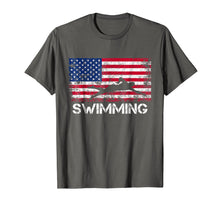 Load image into Gallery viewer, American Flag Swimming Shirt - Swimming Team Gift
