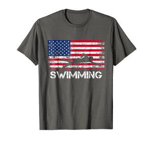 American Flag Swimming Shirt - Swimming Team Gift