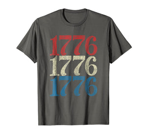 1776 Shirt Patriot USA Flag Revolutionary War Tshirt Retro