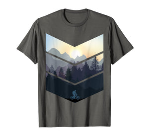 Chevron Herringbone Style Mountain Bike Nature Lover Tee