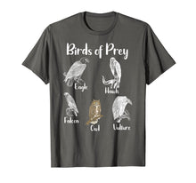 Load image into Gallery viewer, Birds of Prey Eagle Hawk Falcon Owl Vulture t-shirt
