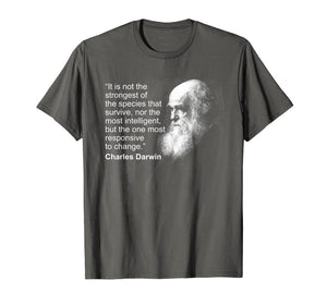 Charles Darwin Portrait quote Evolution Atheist t shirt
