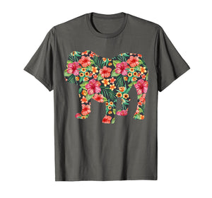 English Bulldog Flower T shirt Floral Dog Silhouette Gift
