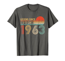 Load image into Gallery viewer, 57th Birthday Gift 57 Years Old Legend Since March 1963 T-Shirt-943446
