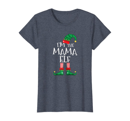 Womens I'm The-Mama-Elf Matching-Family Christmas T-Shirt