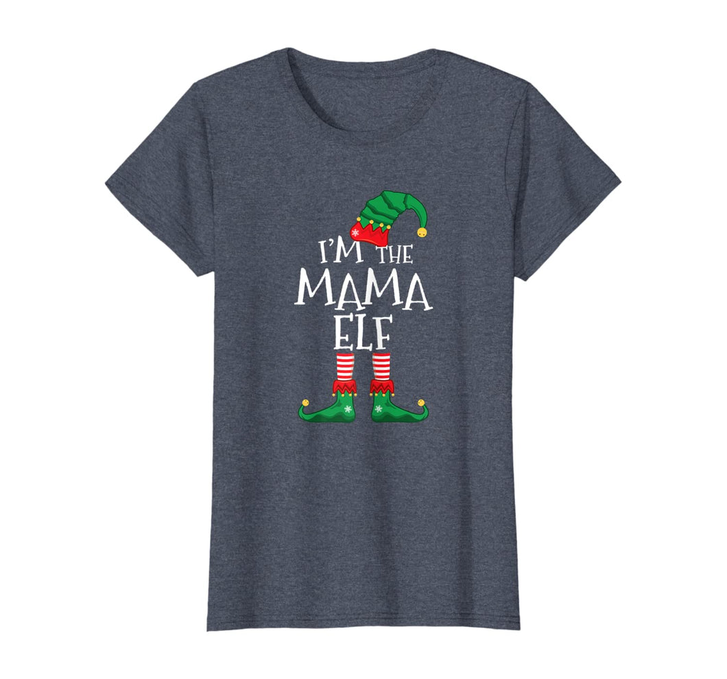 Womens I'm The-Mama-Elf Matching-Family Christmas T-Shirt