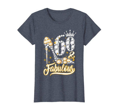 Womens 60 and Fabulous 60th Birthday Diamond T-Shirt Gift for Women
