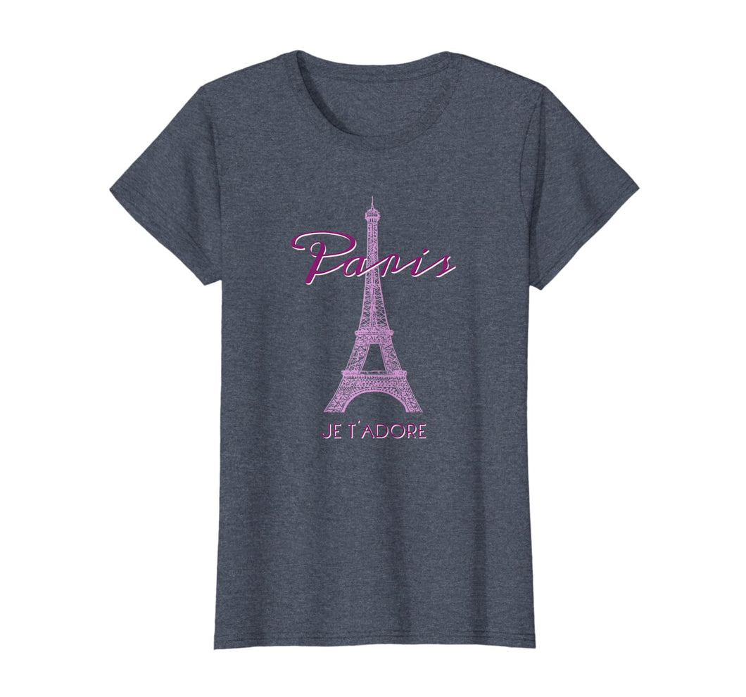 Womens Eiffel Tower, Paris France Souvenir Gift - je t'adore T-Shirt