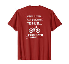Load image into Gallery viewer, Funny E-Bike T-shirt Yes It's Electric
