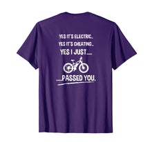 Load image into Gallery viewer, Funny E-Bike T-shirt Yes It's Electric
