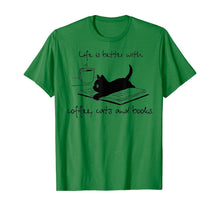 Load image into Gallery viewer, Life Is Better With Coffee Cats And Books T-Shirt-277050
