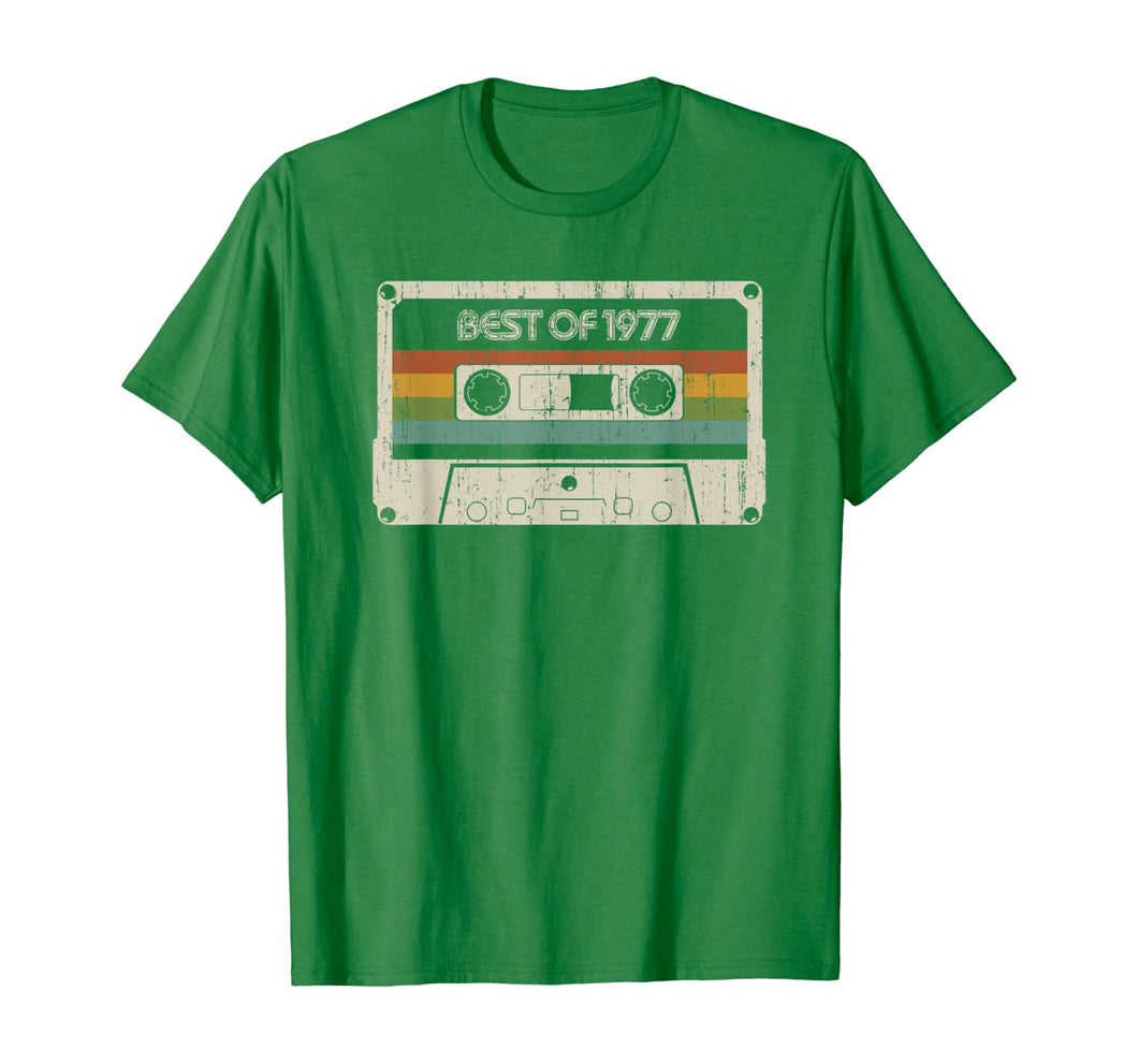 Vintage Best of 1977 42nd Birthday Cassette T-Shirt-119179