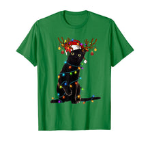Load image into Gallery viewer, Black Cat Christmas Light T Shirt Funny Cat Lover Christmas T-Shirt
