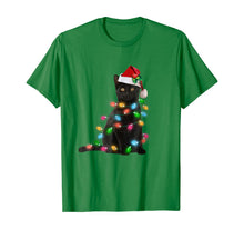 Load image into Gallery viewer, Black Cat christmas light tshirt funny cat lover christmas
