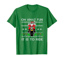 Load image into Gallery viewer, Oh What Fun It Is To Ride Santa Biker Ugly Sweater Present T-Shirt
