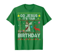 Load image into Gallery viewer, Dabbing With Tree Reindeer Snow Go Jesus It&#39;s Your Birthday T-Shirt
