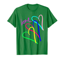 Load image into Gallery viewer, Love Neon Hearts Rainbow Connection Valentine Girls T Shirt

