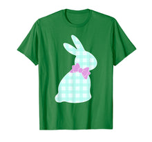 Load image into Gallery viewer, Bunny Buffalo Plaid Bow Happy Easter Women Girls T Shirt
