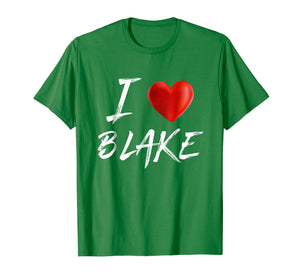 I Love Heart BLAKE Family Name T Shirt