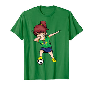 Dabbing Soccer Girl Brazil Jersey Shirt - Brazilian Football