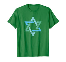 Load image into Gallery viewer, Distressed Blue Green Jewish Star of David Graphic Tee Shirt
