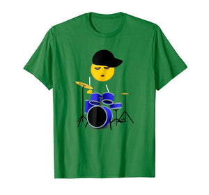 Funny Emoji Drummer Boy T-Shirt for Boys