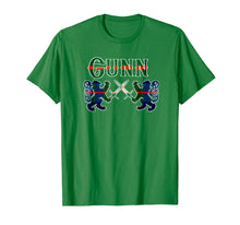 Load image into Gallery viewer, Clan Gunn Scottish T-Shirt Family Kilt Tartan Lion Gift

