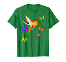 Load image into Gallery viewer, Unique Colorful Hummingbird With Butterflies T-Shirt

