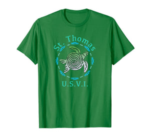 St. Thomas USVI T-Shirt Vintage Tribal Turtle Gift TShirt