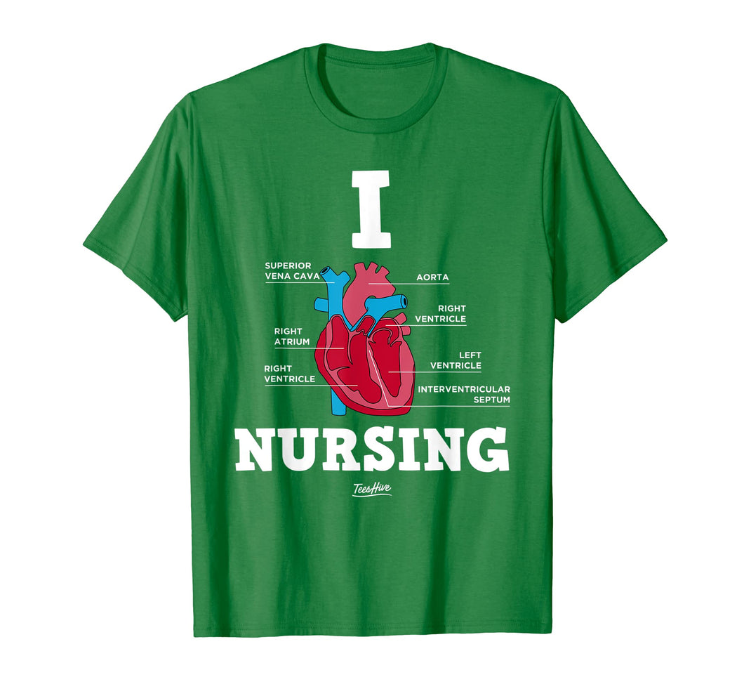 I Love Nursing Anatomical Heart Nurse Funny Nurse T Shirt