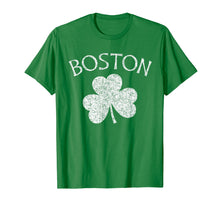 Load image into Gallery viewer, Boston T Shirt - Irish Shamrock Distressed Print
